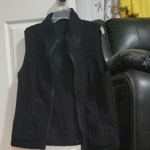 Women's Black Fleece Vest